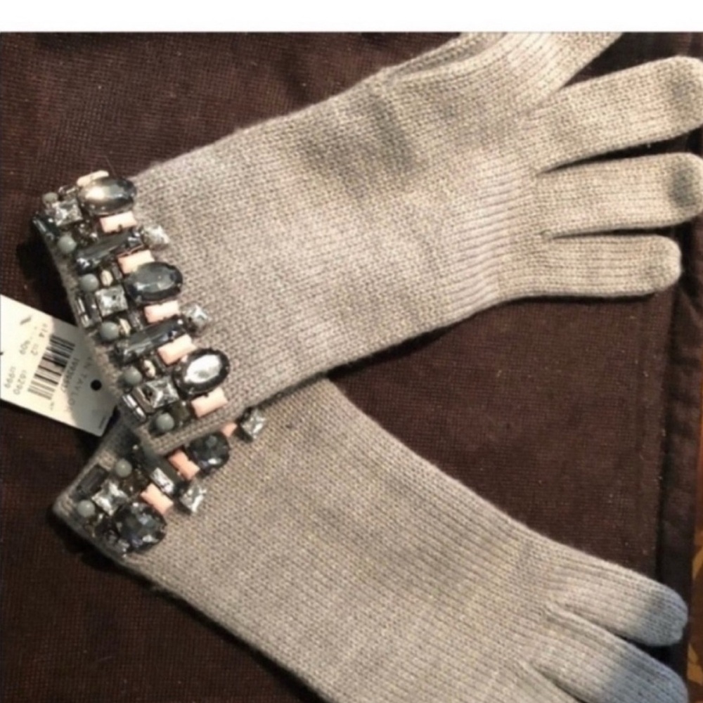 Ann Taylor rhinestone encrusted  jeweled gloves New with the original tag